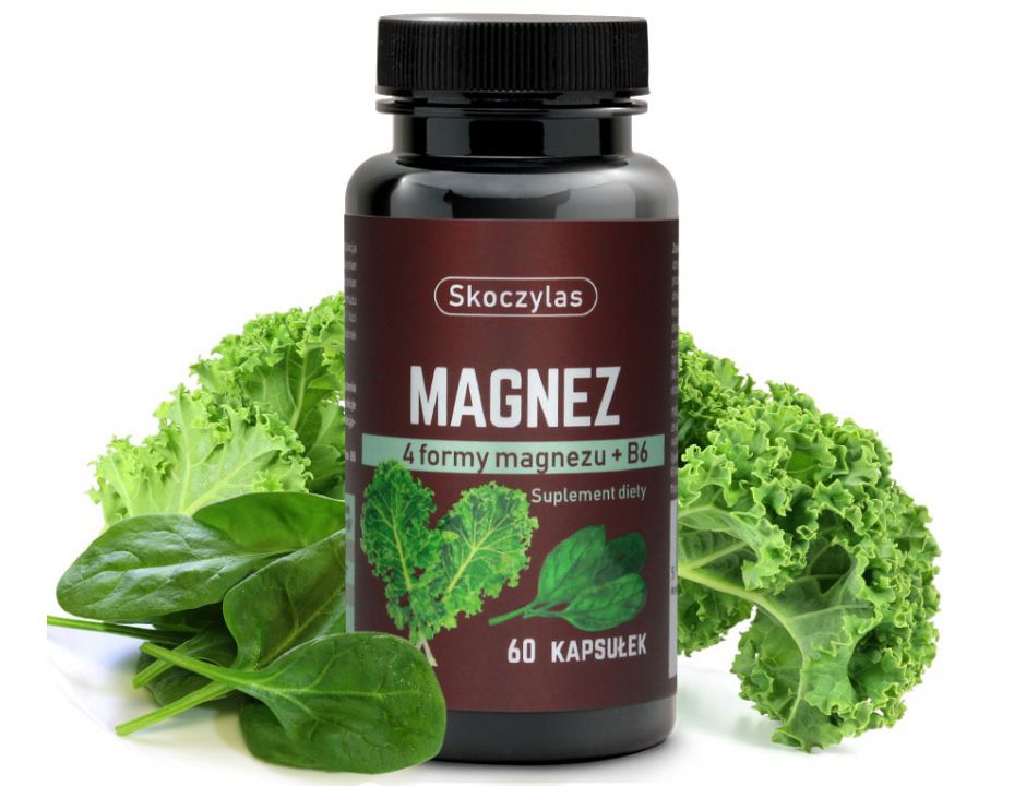 Skoczylas Magnez 4 formy - szpinak, jarmuż 60 kaps