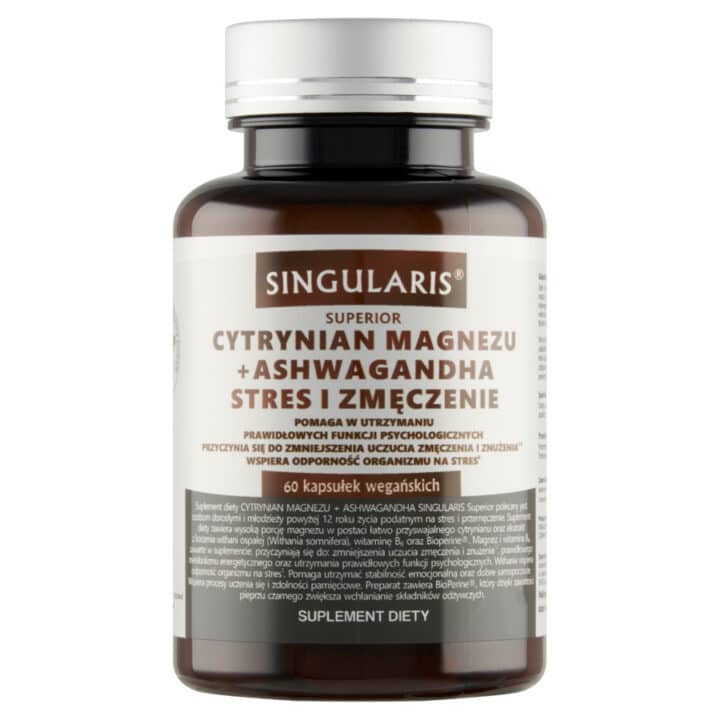 Cytrynian magnezu + ashwagandha stres i zmęczenie 60kaps Singularis