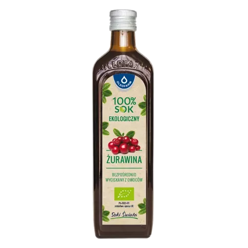 100% sok ekologiczny żurawina, 490 ml