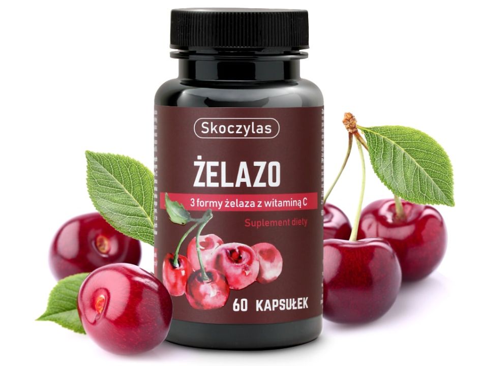 Skoczylas Żelazo 3 formy z witaminą C 60 kaps