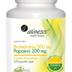 Aliness – Bromelaina 500 mg, Papaina 200 mg, 100 kapsułek