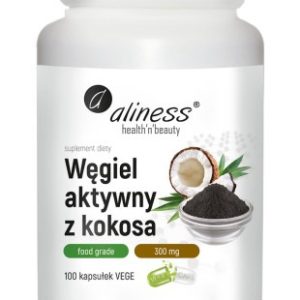 Aliness Węgiel aktywny z kokosa, 100 kapsułek
