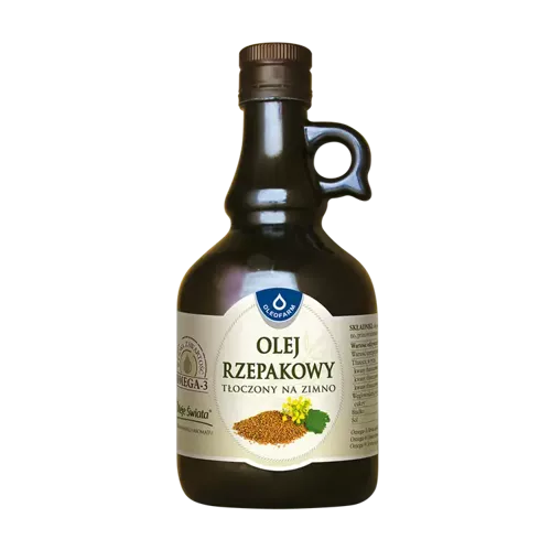 Olej rzepakowy tłoczony na zimno, 500 ml
