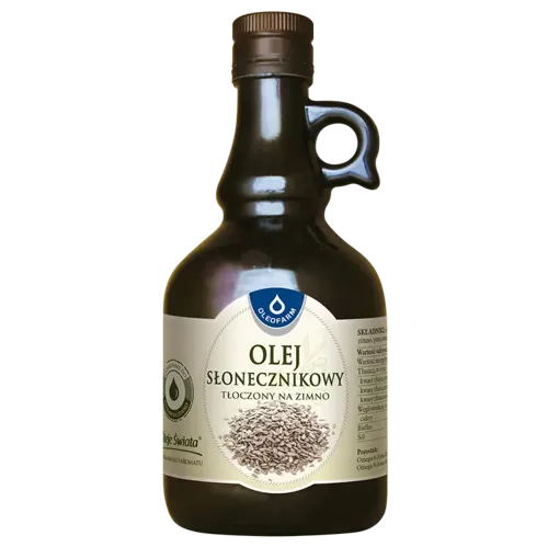 Olej słonecznikowy tłoczony na zimno, 500 ml