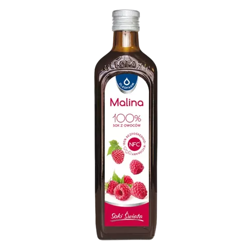 Malina 100% sok z owoców malin, 490 ml