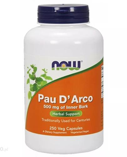 NOW FOODS Pau D'Arco 500 mg, 250 kapsułek