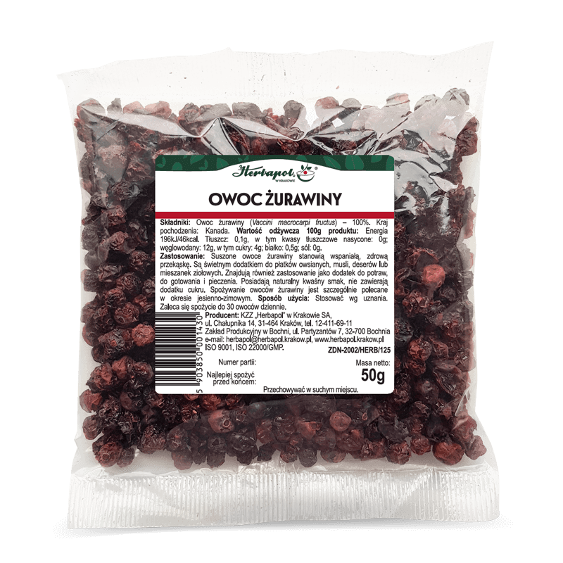 Owoc żurawiny 50g HERBAPOL