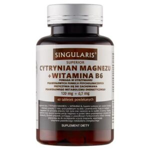 Cytrynian Magnezu + Witamina B6 60 szt. Singularis