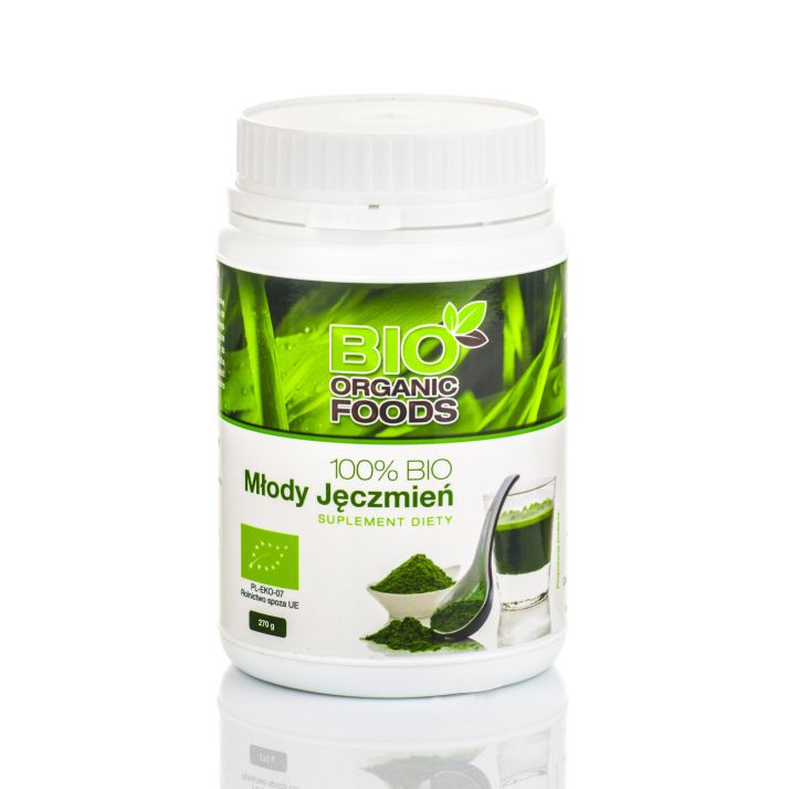 Bio Organic Foods 100% Młody jęczmień - suplement diety 300 g Bio