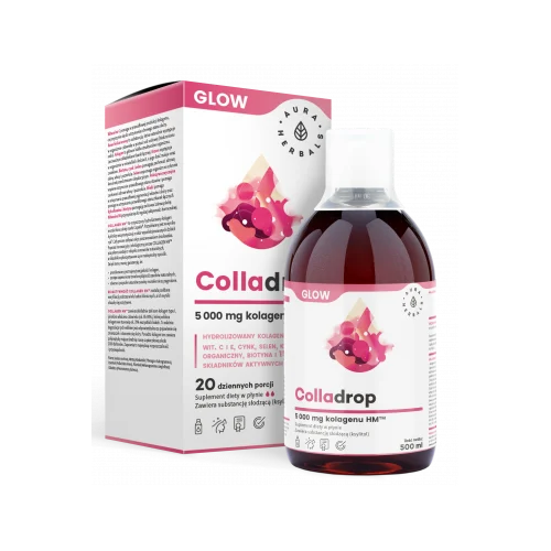 Colladrop Glow, kolagen morski 5000 mg, płyn 500 ml