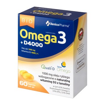 XenicoPharma Bio Omega3 D4000, kapsułki miękkie, 60 szt