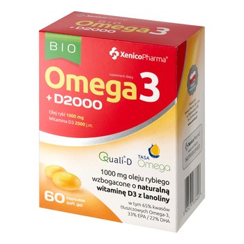 XenicoPharma Bio Omega3 D2000, kapsułki miękkie, 60 szt