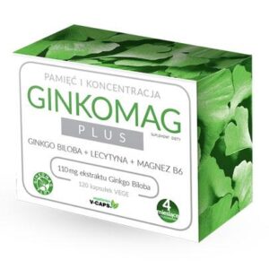 Ginkomag Plus, kapsułki wegańskie, 120 szt