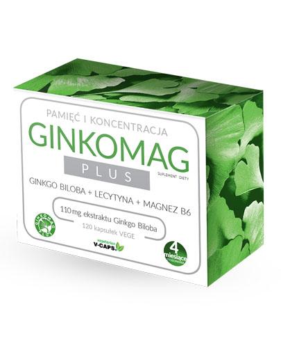 Ginkomag Plus, kapsułki wegańskie, 120 szt
